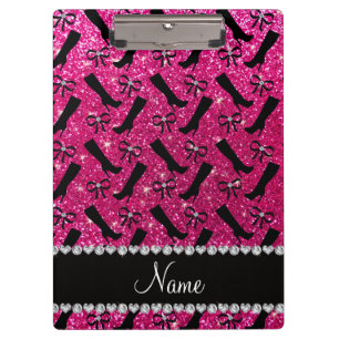 Porte-bloc Nom personnalisé neon parties scintillant rose cha