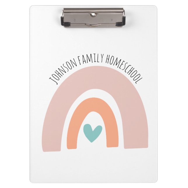 Porte-bloc Nom personnalisé Rainbow Homeschool (Devant)