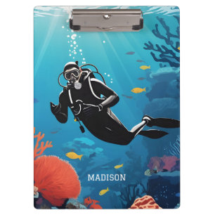 Porte-bloc Nom personnalisé Scuba Diver
