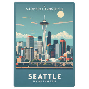 Porte-bloc Nom personnalisé Seattle Washington