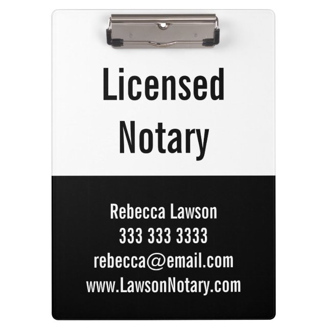 Porte-bloc Notary Black White Promo Pro clipboard (Devant)