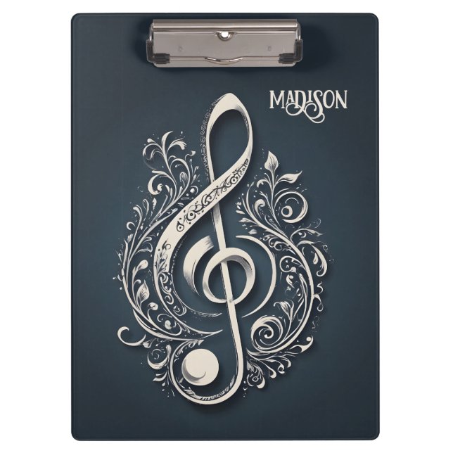Porte-bloc Note de clic musicale de texte personnalisé (Devant)