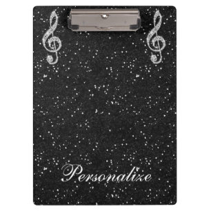 Porte-bloc Note de musique diamantée scintillante personnalis