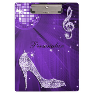 Porte-bloc Note lilas pourpre scintillante de musique et