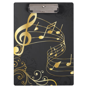 Porte-bloc Note musicale Design or de luxe