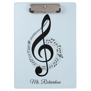 Porte-bloc Notes de musique bleue Porte - bloc personnalisé
