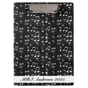 Porte-bloc Notes de musique noir et blanc