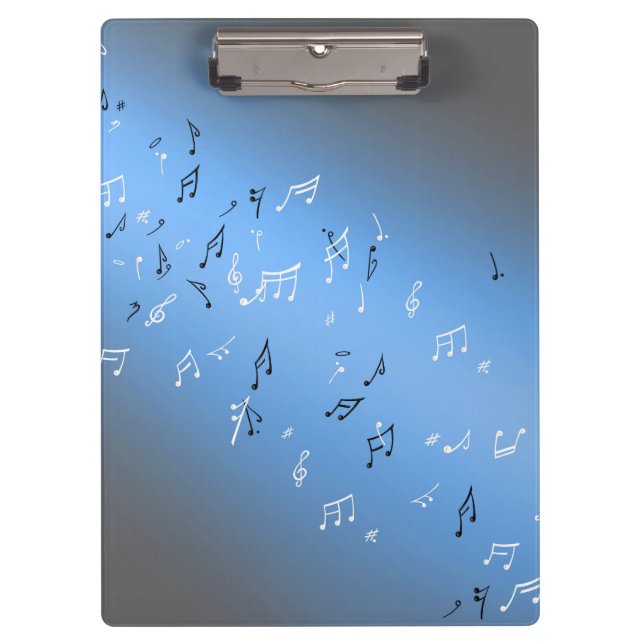 Porte-bloc Notes musicales dans le bleu clair de lune (Devant)