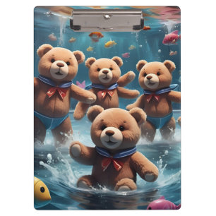 Porte-bloc Nounours nager dans un bassin de poissons