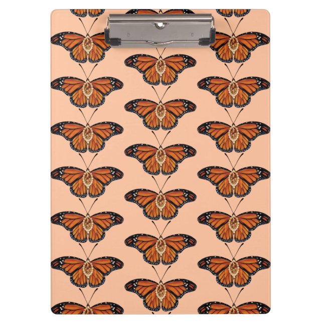 Porte-bloc Novembre Citrine Monarch Papillon Motif Design (Devant)
