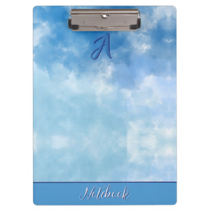 Porte-bloc Nuage aquarelle ciel bleu doux