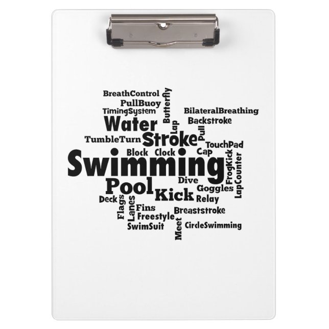 Porte-bloc Nuage de mots de natation (Devant)