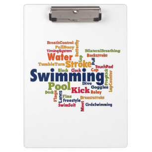 Porte-bloc Nuage de mots de natation