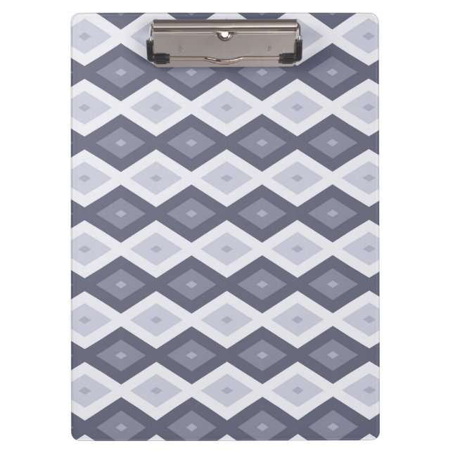 Porte-bloc Nuances de bleu gris motif diamant (Devant)