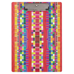 Porte-bloc nuances rouges, bandes et pixels colorés