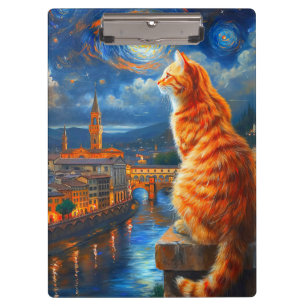 Porte-bloc Nuit étoilée sur Florence Art du chat roux