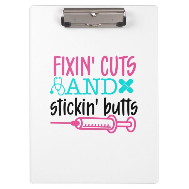 Porte-bloc Nurse Gift  Fixin' Cuts Stickin' Butts (Devant)