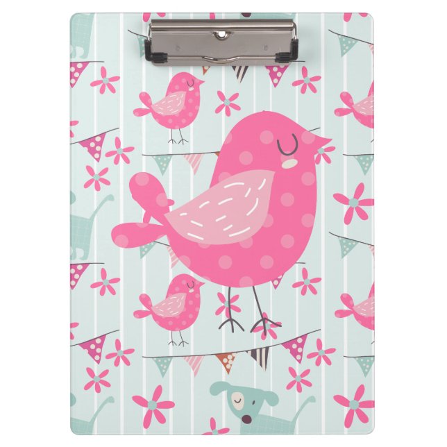 Porte-bloc Oiseaux, Chiens, Bannières, Fleurs (Devant)