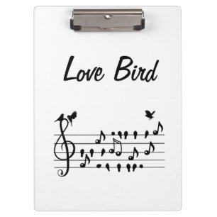 Porte-bloc Oiseaux de chanson d'amour sur la portée musicale