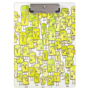 Porte-bloc Oiseaux de dessin animé verts drôles