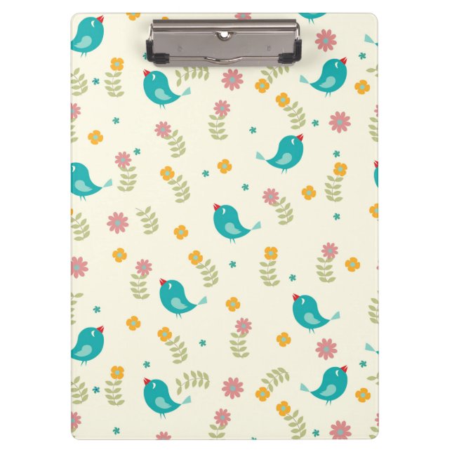 Porte-bloc Oiseaux et fleurs lunaires (Devant)