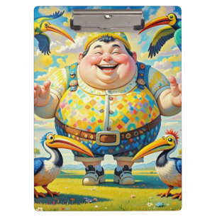 Porte-bloc Oiseaux volant autour d'un homme heureux