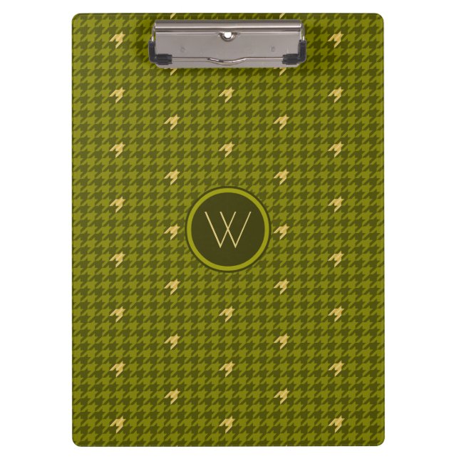 Porte-bloc Olive avec Porte - bloc Houndstooth Gold Accent (Devant)