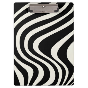 Porte-bloc Ondes de style rétro noir et blanc