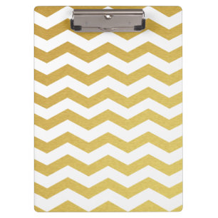 Porte-bloc Or et porte - bloc blanc de monogramme de Chevron