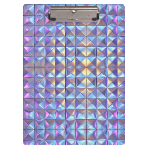 Porte-bloc Or Géométrique Iridescent Bleu et Violet 2