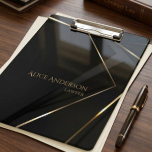 Porte-bloc Or noir de luxe élégant abstrait Bureau d'avocat