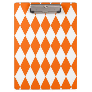 Porte-bloc Orange blanc Arlequin Diamants Checkers Design