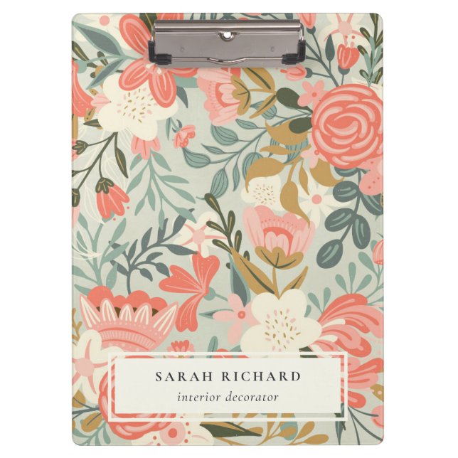 Porte-bloc Orange Blush Turquoise bleu vert dentelle Ambrosia (Devant)