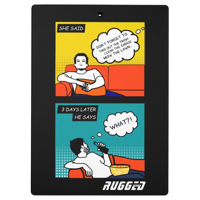 Porte-bloc orange jaune bleu miel Do Rugged Geek Comics (Dos)