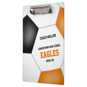 Porte-bloc orange noir couleur équipe entraîneur de football