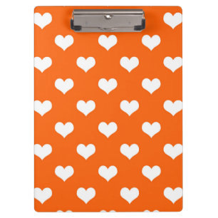 Porte-bloc Orange White Love Heart Motif Design