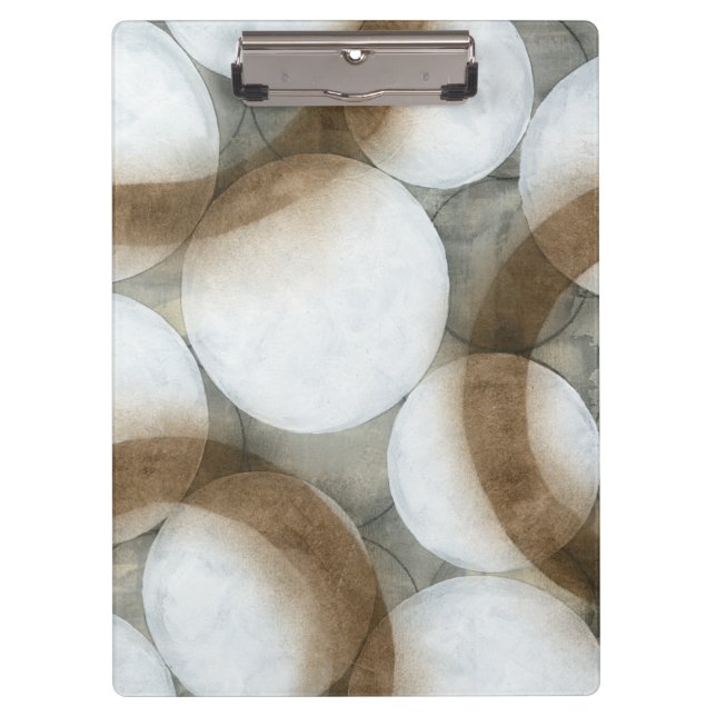 Porte-bloc Orbes blanches et cercles Brown (Devant)