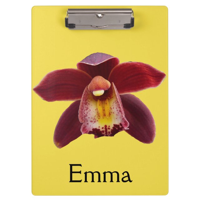 Porte-bloc Orchidées Marron I Floral Rouge Magnifique (Devant)