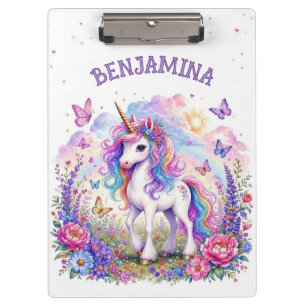 Porte-bloc Organiseur de devoirs et de classe Licorne Arc-en-