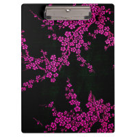 Oriental floral japanais cerisier fleur noir rose