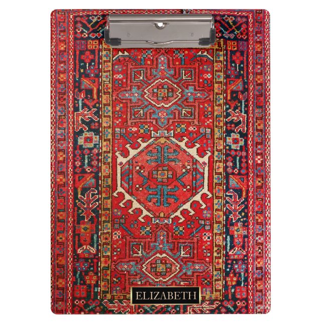 Porte-bloc Oriental Perse , Motif Turc , Rouge - Nom (Devant)