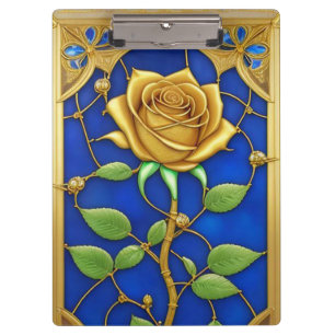 Porte-bloc Ornement Rose Doré Artwork