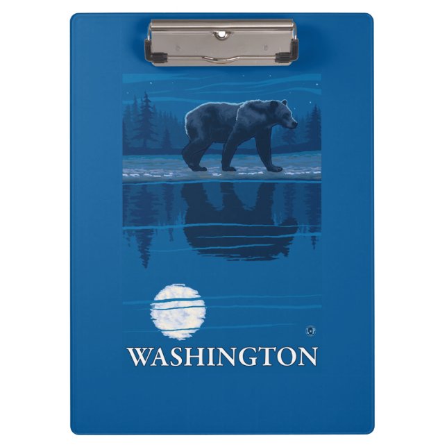 Porte-bloc Ours dans le clair de lune - Washington (Devant)