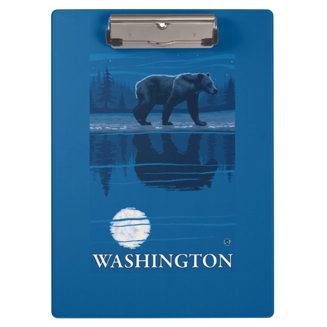 Porte-bloc Ours dans le clair de lune - Washington (Devant)