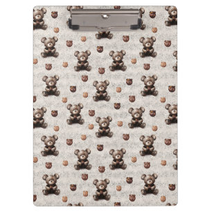 Porte-bloc Ours en peluche rustique vintage
