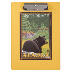 Porte-bloc Ours noir dans la forêt - Anchorage, Alaska