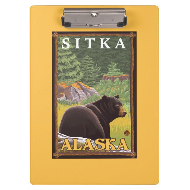 Porte-bloc Ours noir dans la forêt - Sitka, Alaska (Devant)