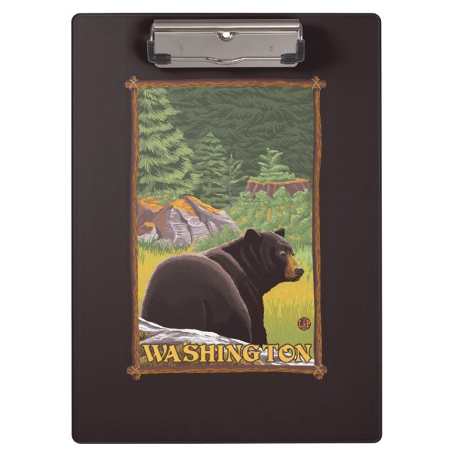 Porte-bloc Ours noir dans la forêt - Washington (Devant)
