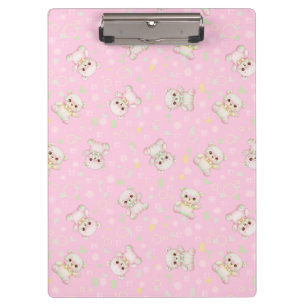 Porte-bloc Ours pastel mignon et formes géométriques sans cou