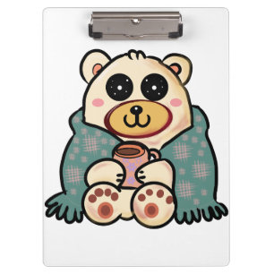 Porte-bloc Ours polaire personnalisé avec café   Art mignon d